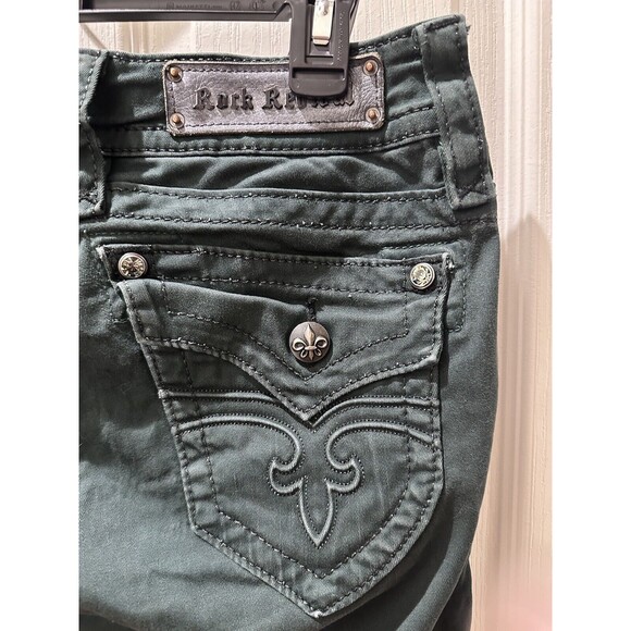 Rock Revival Women's JEN SKINNY Jeans Size 28 Measured 28x33 Green - Picture 14 of 14